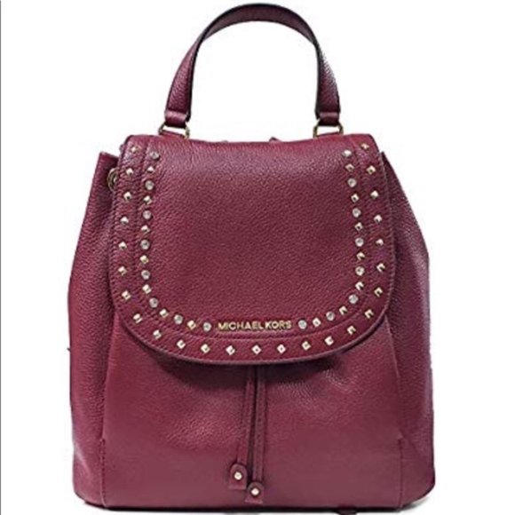 Michael Kors Riley Large Pebbled Leather Backpack in Mulberry Wine Red in EX con - Picture 3 of 5
